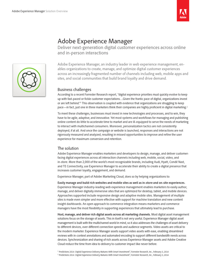 Aem Solution Overview Ue | PDF | Mobile App | World Wide Web