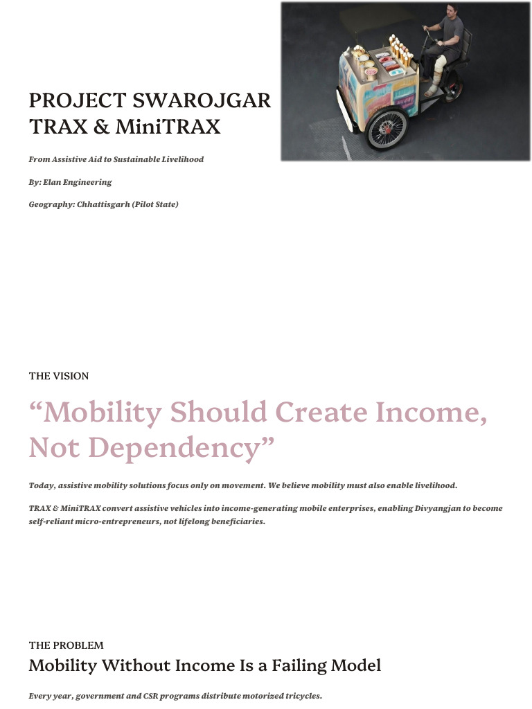 Project Swarojgar Trax and Minitrax (1) | PDF | Prototype | Corporate ...
