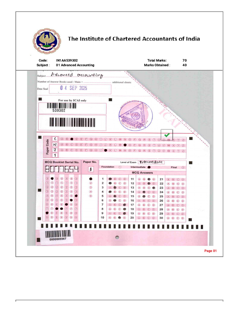 AA - RTI Page for Answersheet | PDF