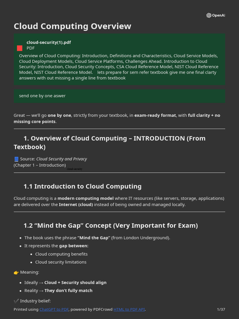 Cloud Computing Overview | PDF | Cloud Computing | Software As A Service