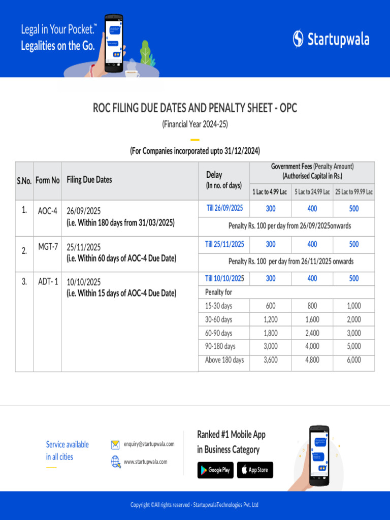 ROC Filing Penalty Sheet | PDF