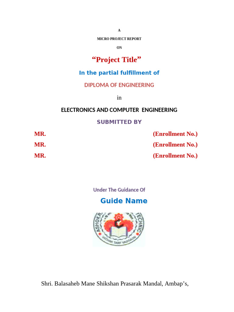 Micro Project Report Format Final | PDF