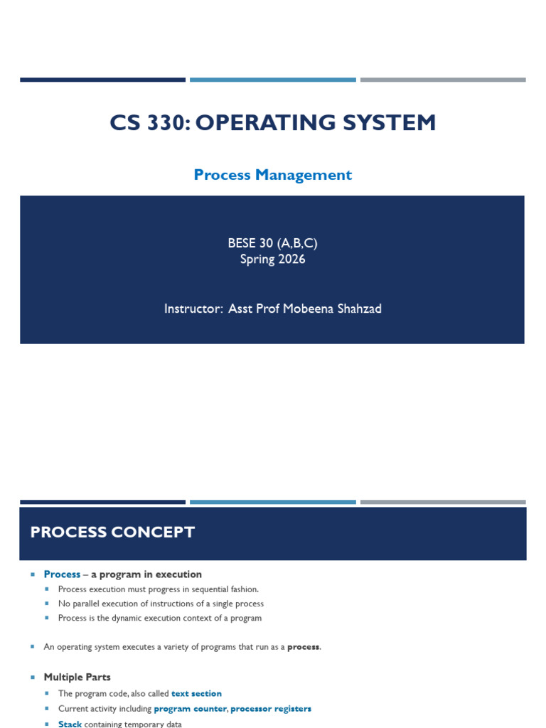 Lecture 3 - Process Management | PDF | Process (Computing) | Operating ...