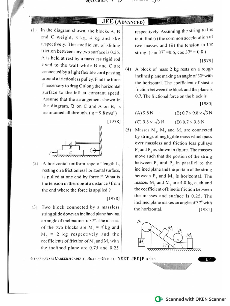 Physics Jee Advanced | PDF