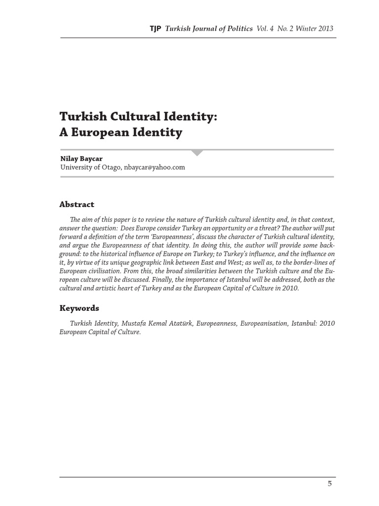 Turkish Cultural Identity | PDF | Turkey | Ottoman Empire