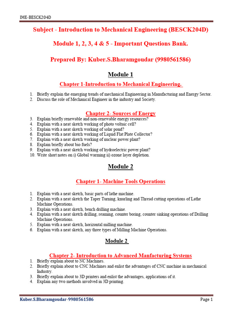 Ime Besck204d Important Questions of All 5 Modules Even Sem 2024 2025 ...