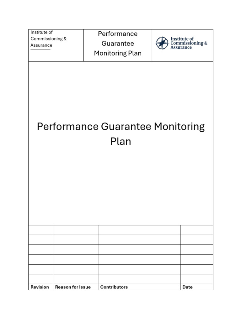 Performance Guarantee Monitoring Plan | PDF | Performance Indicator ...