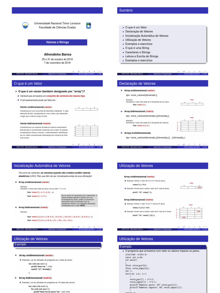 8_Vetores e Strings | PDF | String (Ciência da Computação) | Engenharia ...