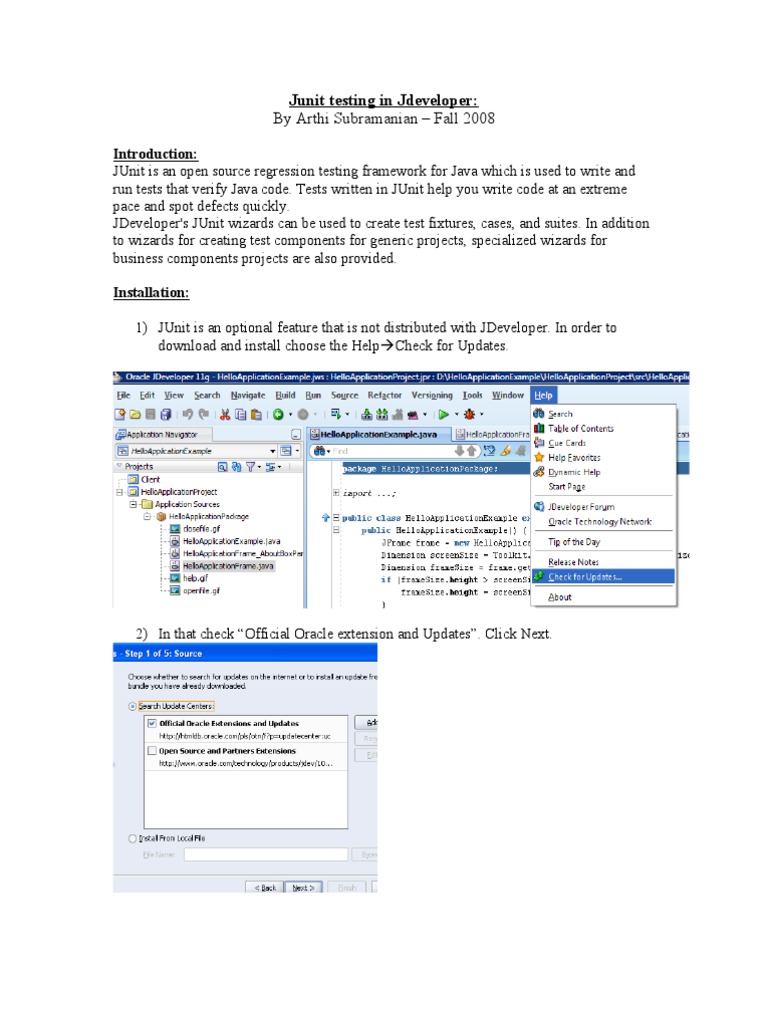 JUnit Testing in JDeveloper 14c | PDF | Java (Programming Language ...