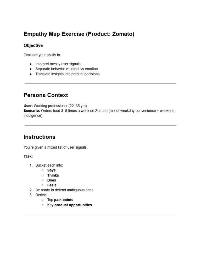 Empathy Map Exercise | PDF