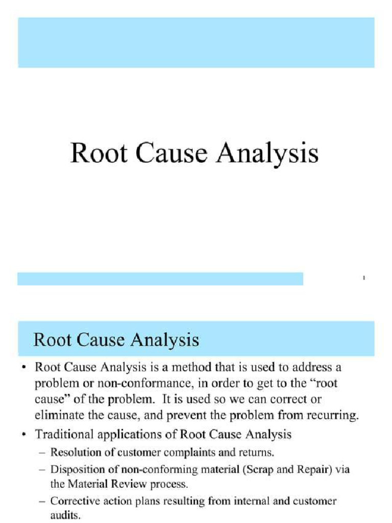 Root Cause Analysis | PDF