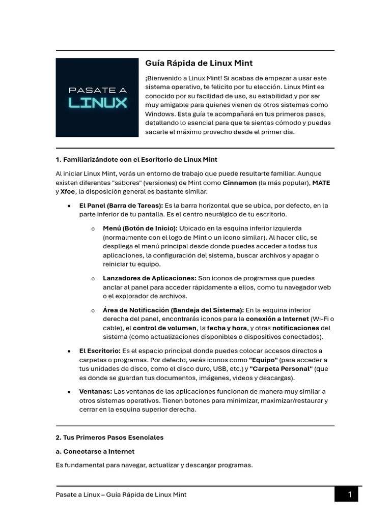 Guia Rapida Linux Mint | PDF | Software del sistema | Informática