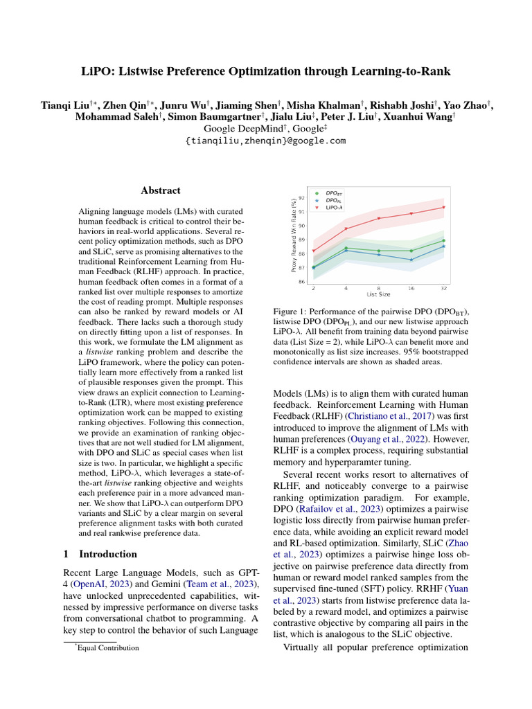LiPO _ Listwise Preference Optimization Through Learning-To- Rank | PDF ...