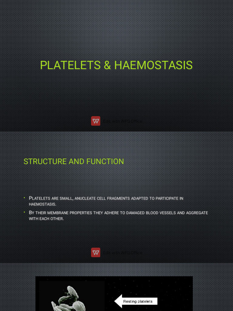 Platelets & Hemostasis (1) | PDF | Platelet | Coagulation