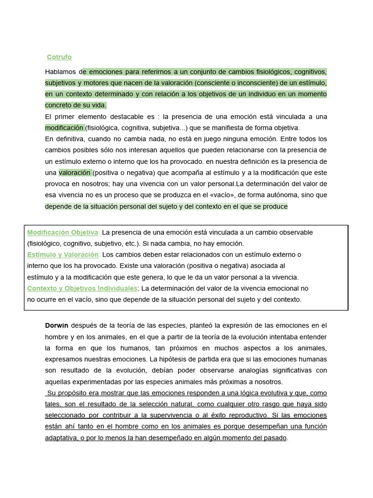 Procesos II | PDF | Las emociones | Evolución