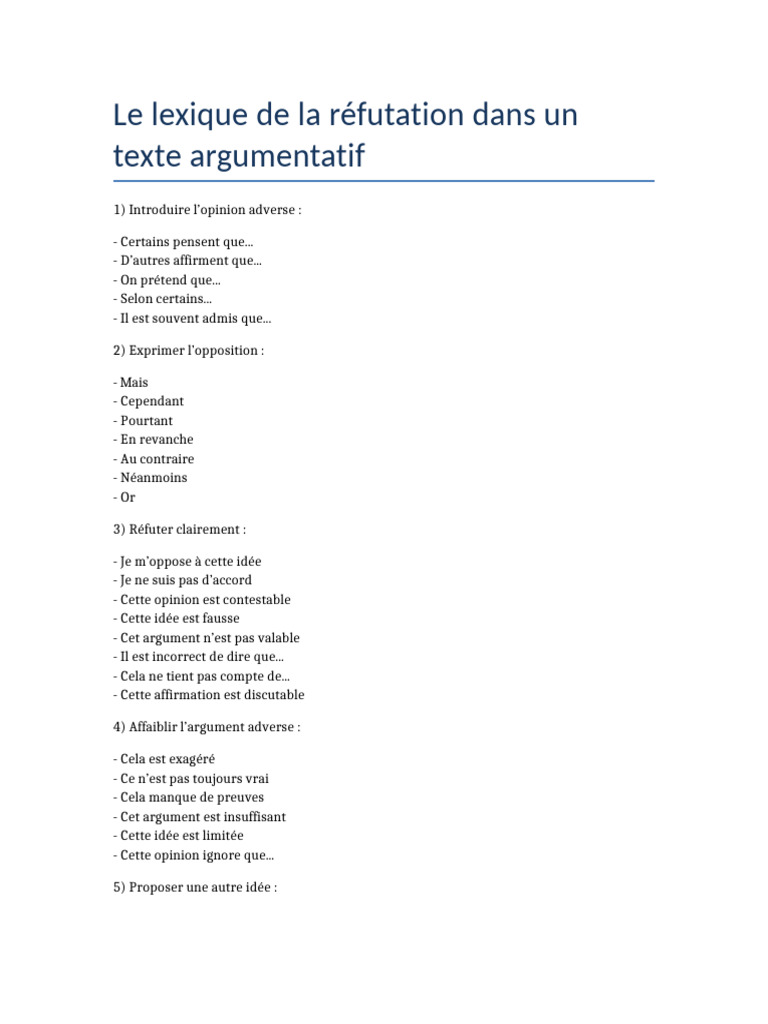 Lexique Refutation | PDF