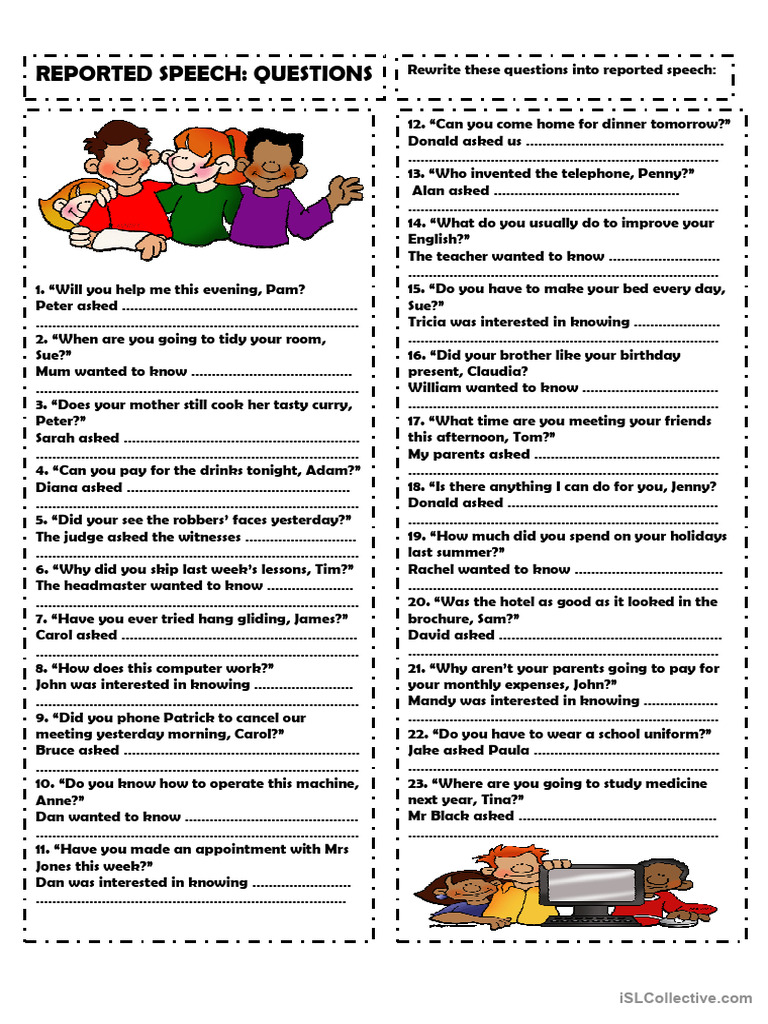 Reported Speech - Questions | PDF | Chess Theory | Chess Openings