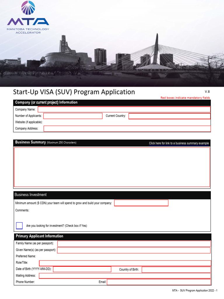 MTA SUV Application Form v8 | PDF