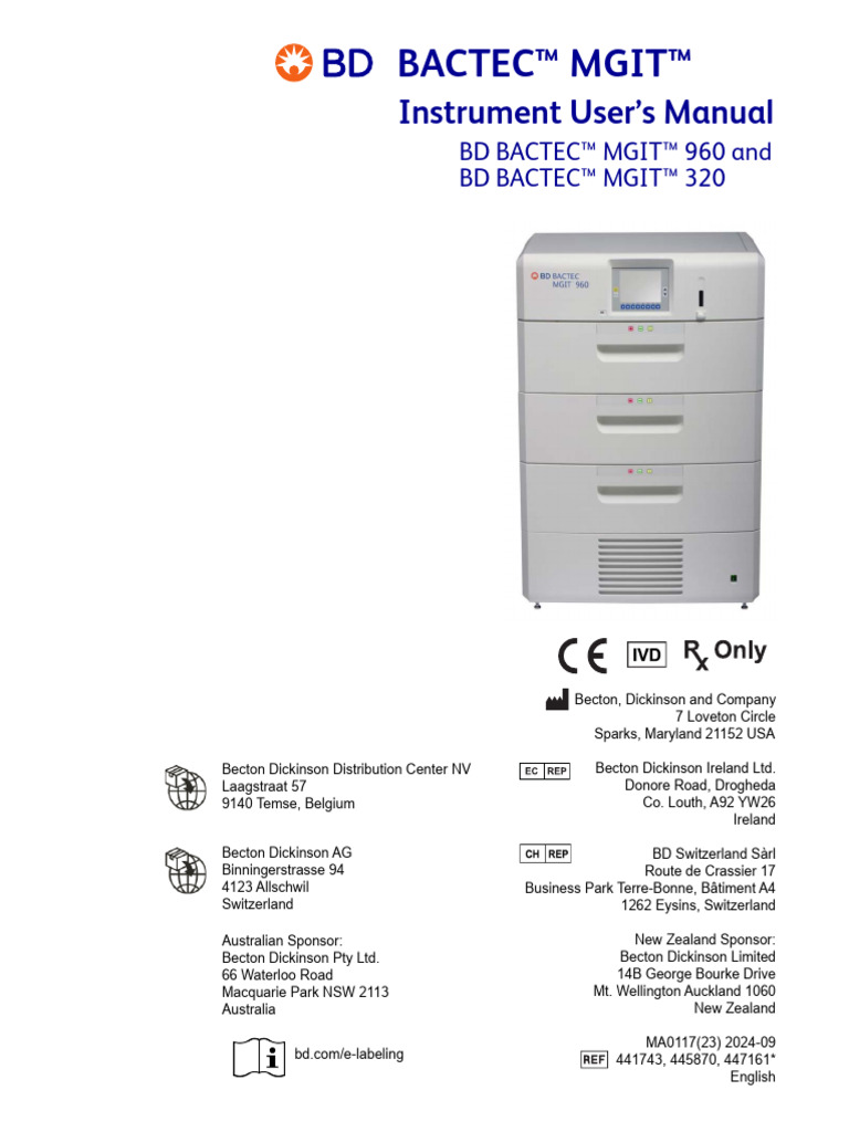 BD BACTEC™ MGIT™ Instrument User's Manual | PDF