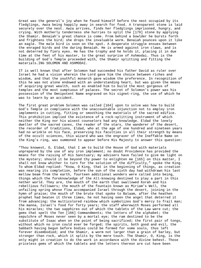 Solomon and Ashmodai Long Text | PDF | Solomons | Demons