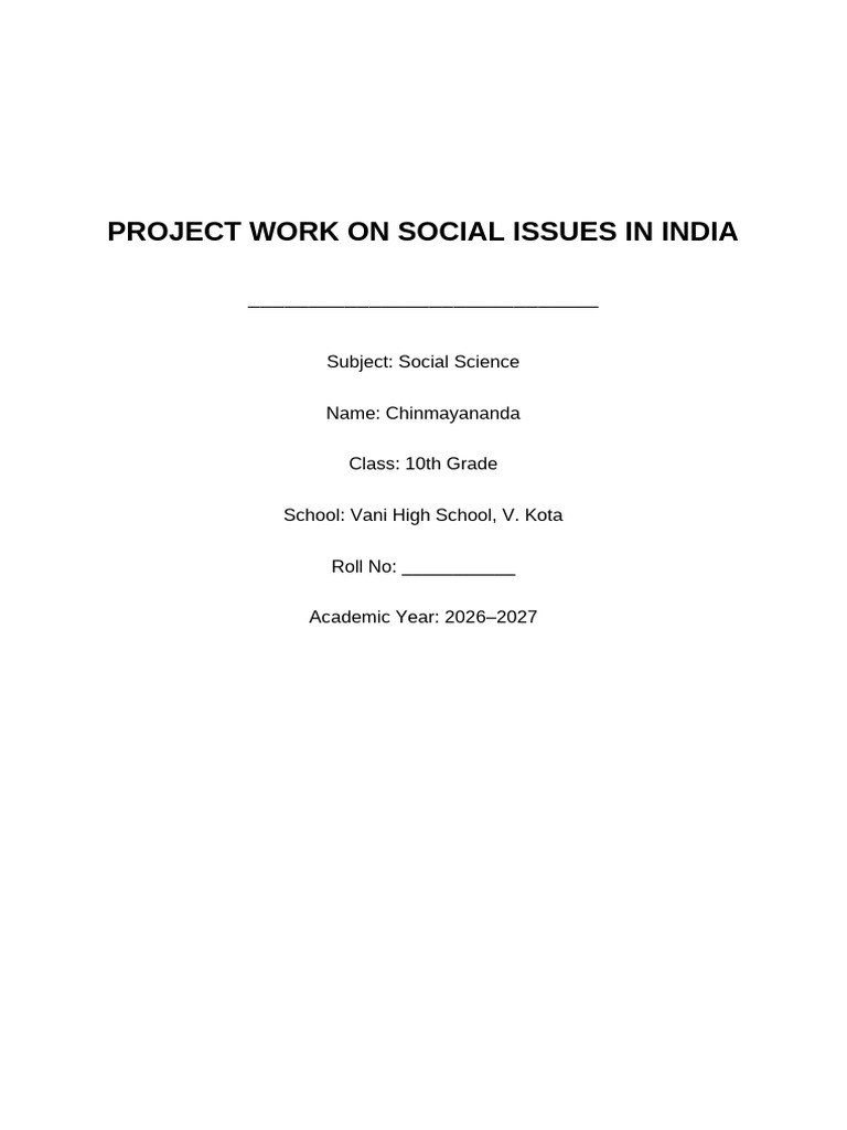 Social Issues Project Class10 | PDF | Poverty | Poverty & Homelessness