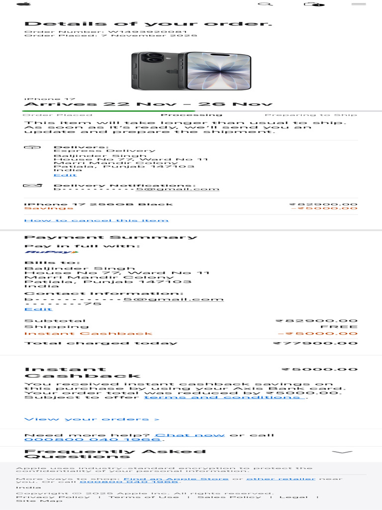 Order Details - Apple (in) | PDF