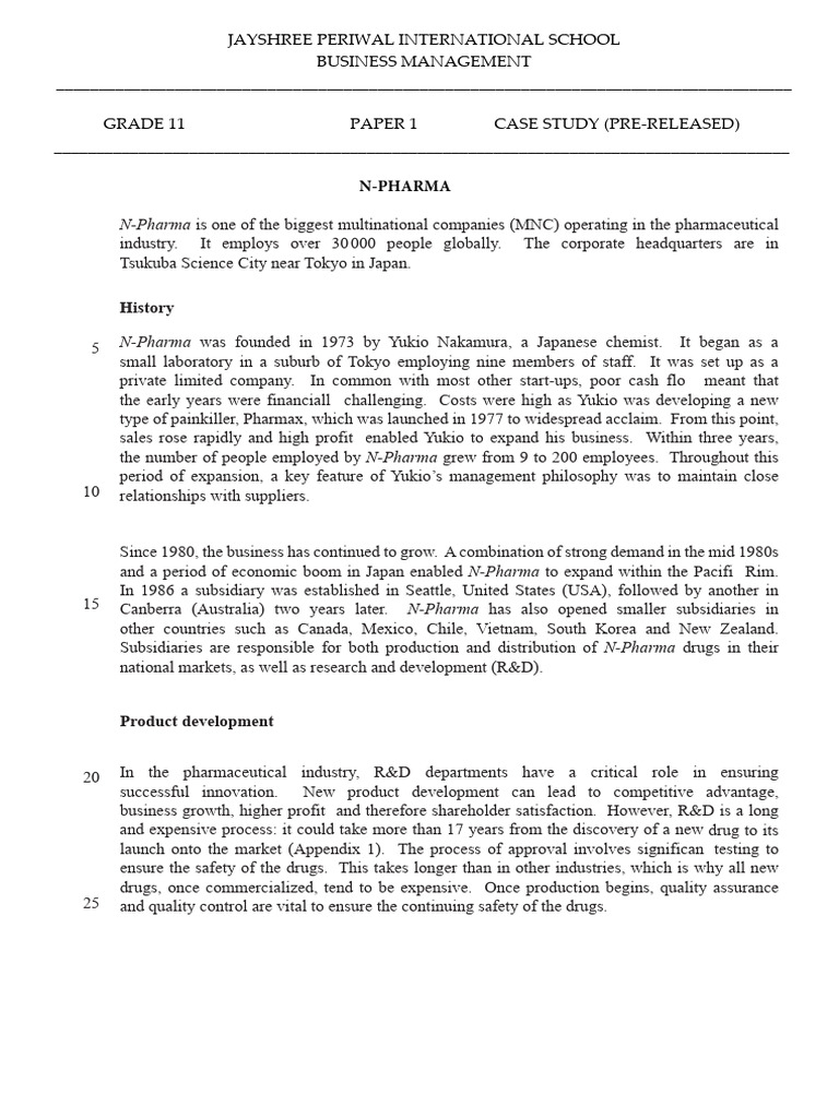 Grade 11 Bm Paper 1 Pre-release Case Study (1) (1) | PDF ...