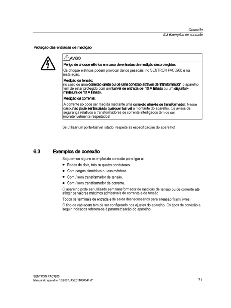 Ligaçao PAC3200 | PDF