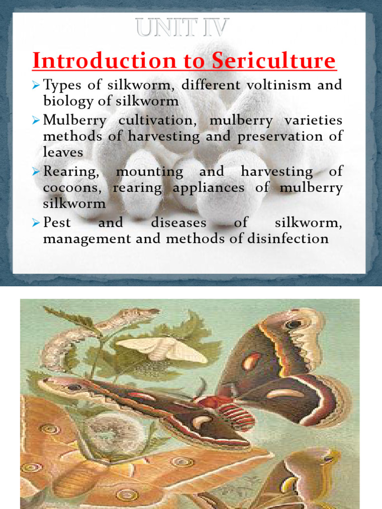 Unit 4 - Introduction to Sericulture | PDF | Silk | Plant Nursery