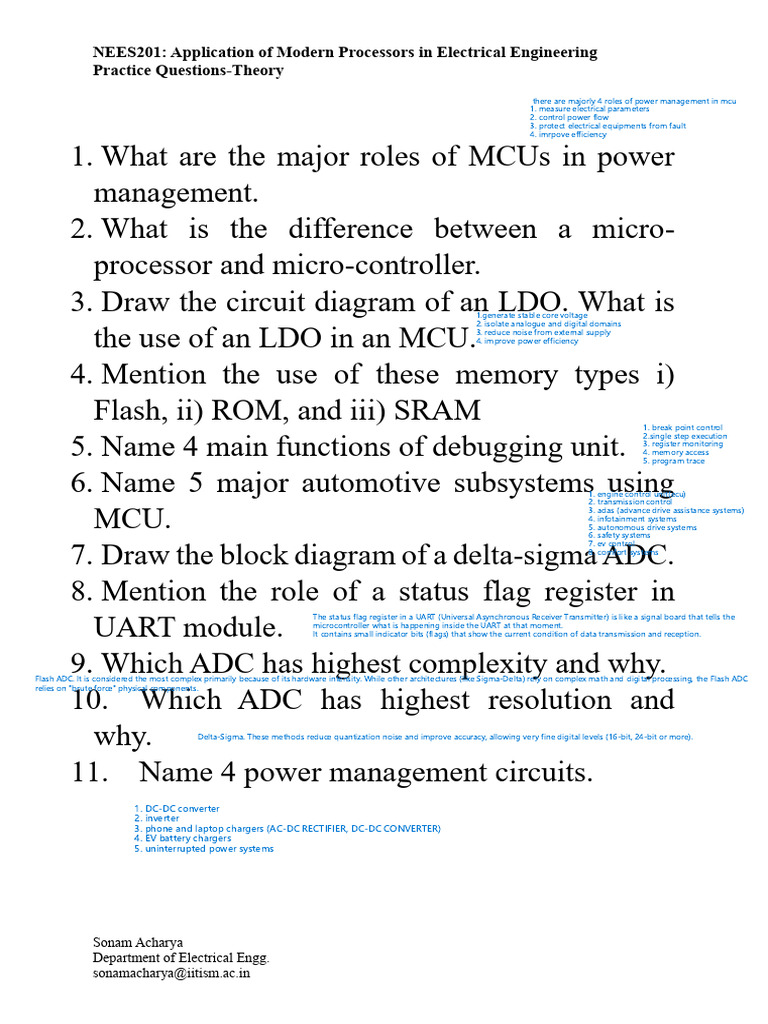 Practice Questions 1 | PDF | Microcontroller | Analog To Digital Converter