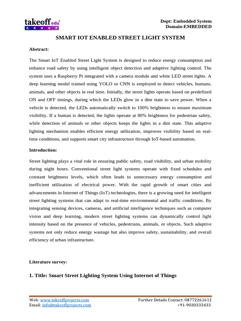 Smart Iot Enabled Street Light System | PDF | Raspberry Pi | System On ...