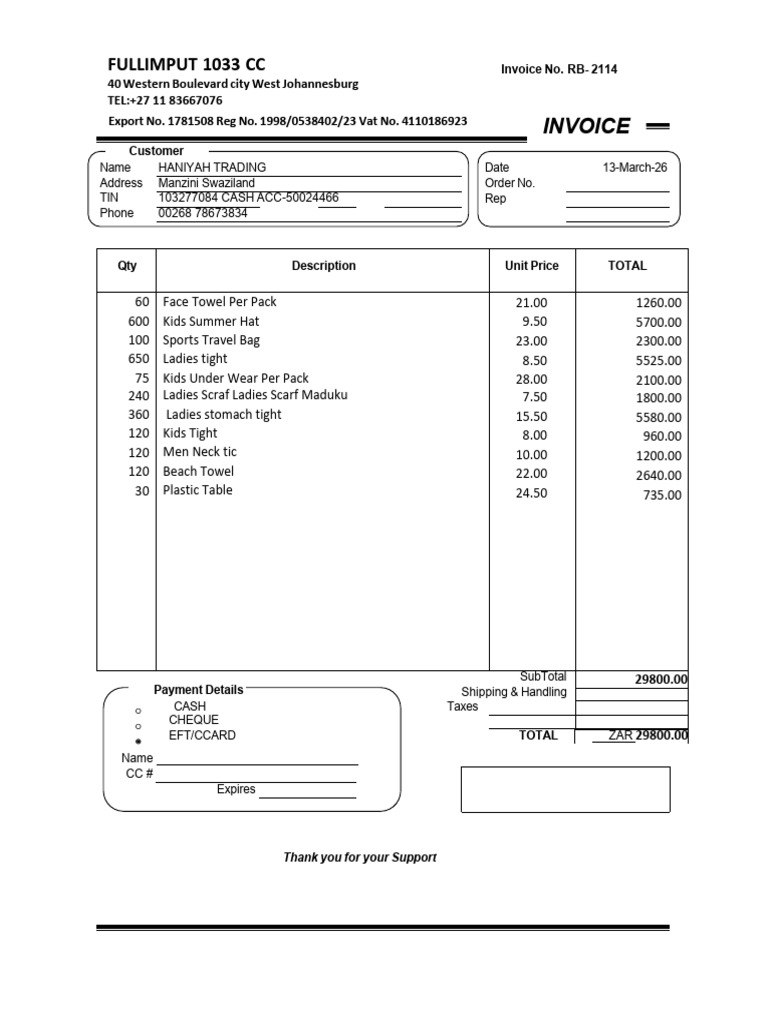 Invoice 13 March | PDF