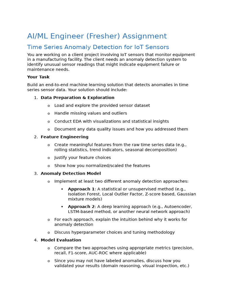 AIML_Engineer_Freshgrad_assignment | PDF | Time Series | Data Analysis
