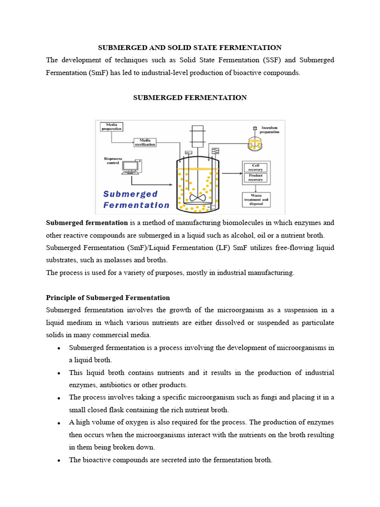Submerged and Solid State Fermentation, Comparison, Their Advantages ...