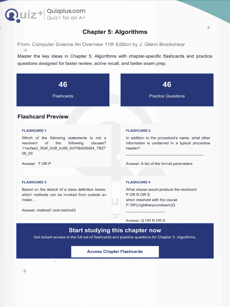 Flashcards for Chapter 5 Algorithms | PDF