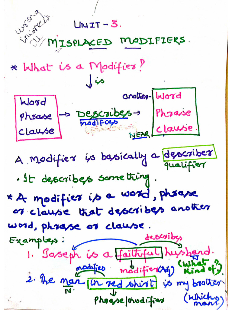 3.3 Misplaced Modifiers (NOTES) (1) | PDF