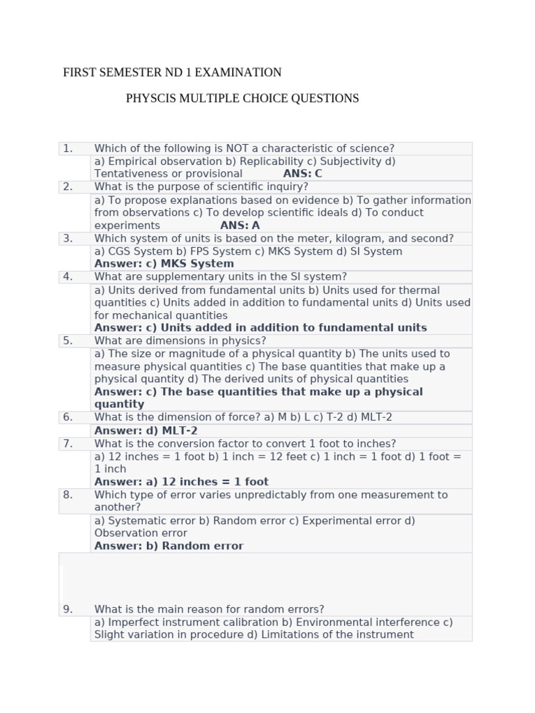 First Semester Nd 1 Examination for Class October-1 | PDF | Waves ...