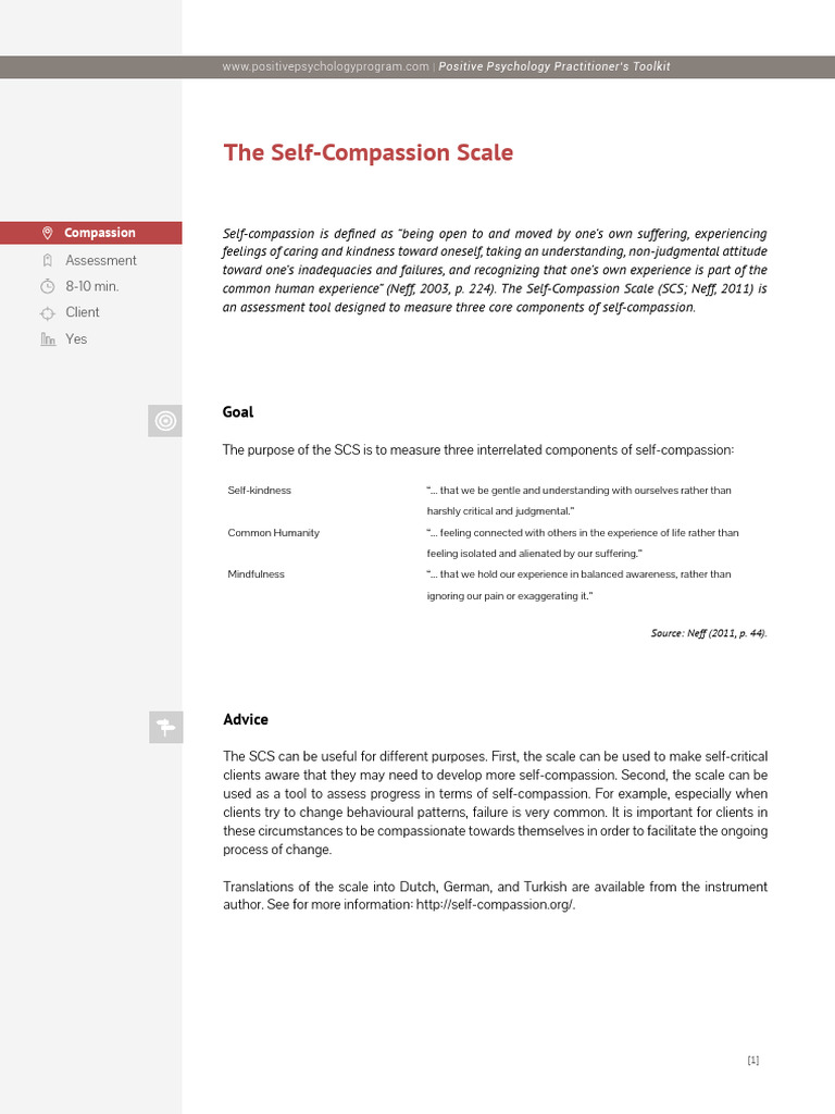 Self Compassion Scale | PDF | Emotions | Social Psychology