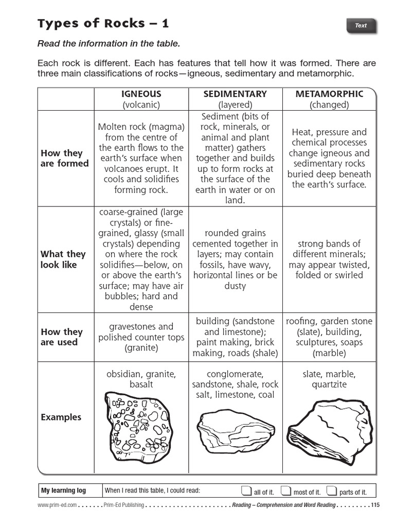 Y3 Comp 18 Types of Rocks | PDF | Rock (Geology) | Sedimentary Rock