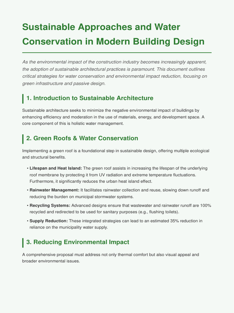 Sustainable Water Conservation Architecture | PDF | Sustainable ...