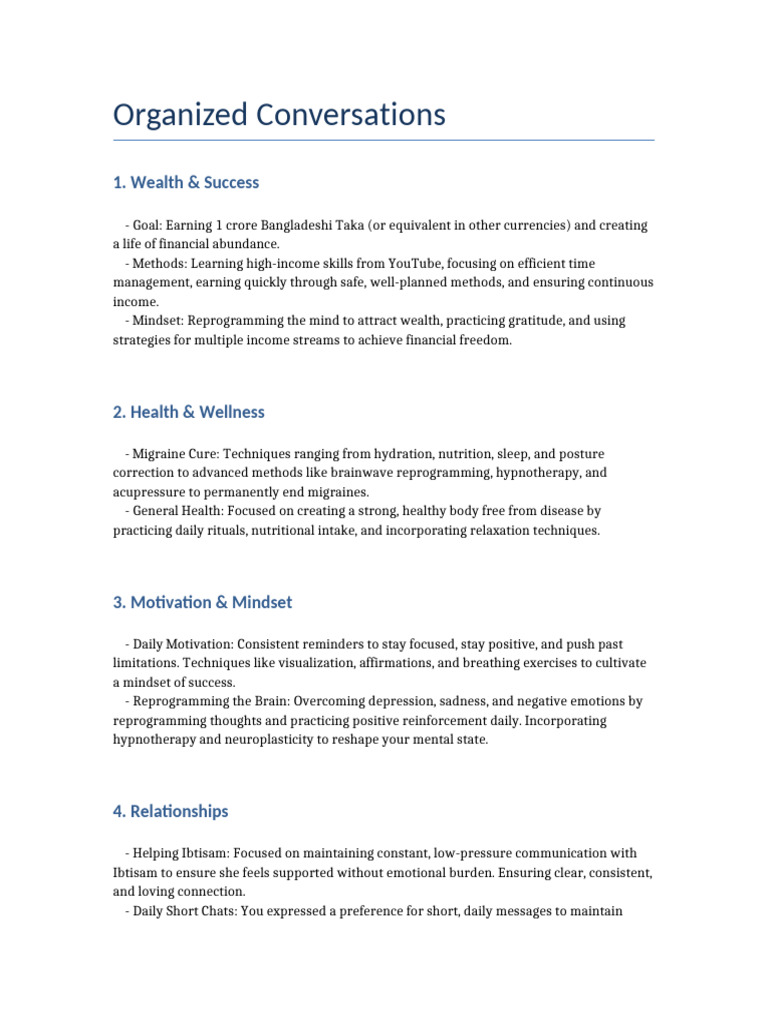 Organized Conversations | PDF | Love | Happiness