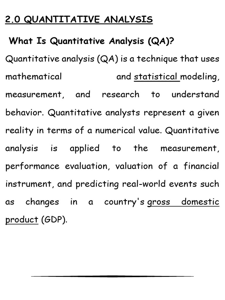 3 Introduction - Quantitative Analysis | PDF