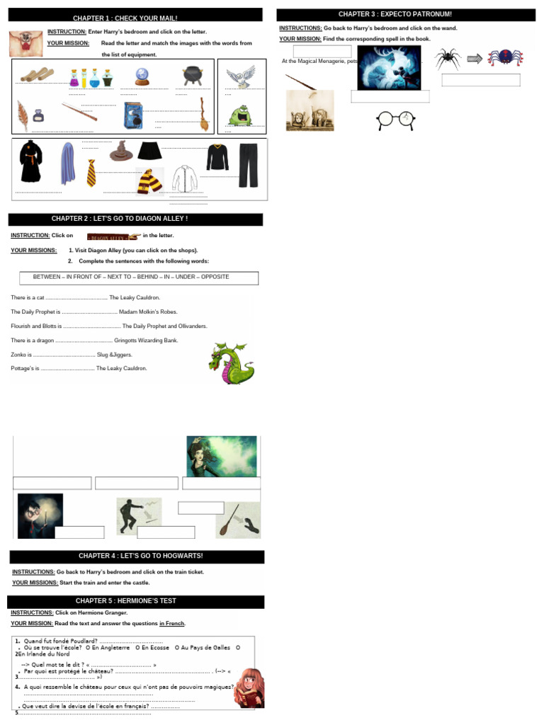 3. HP Worksheet Genially Mission 1 2 3 4 5 | PDF | Mythography ...