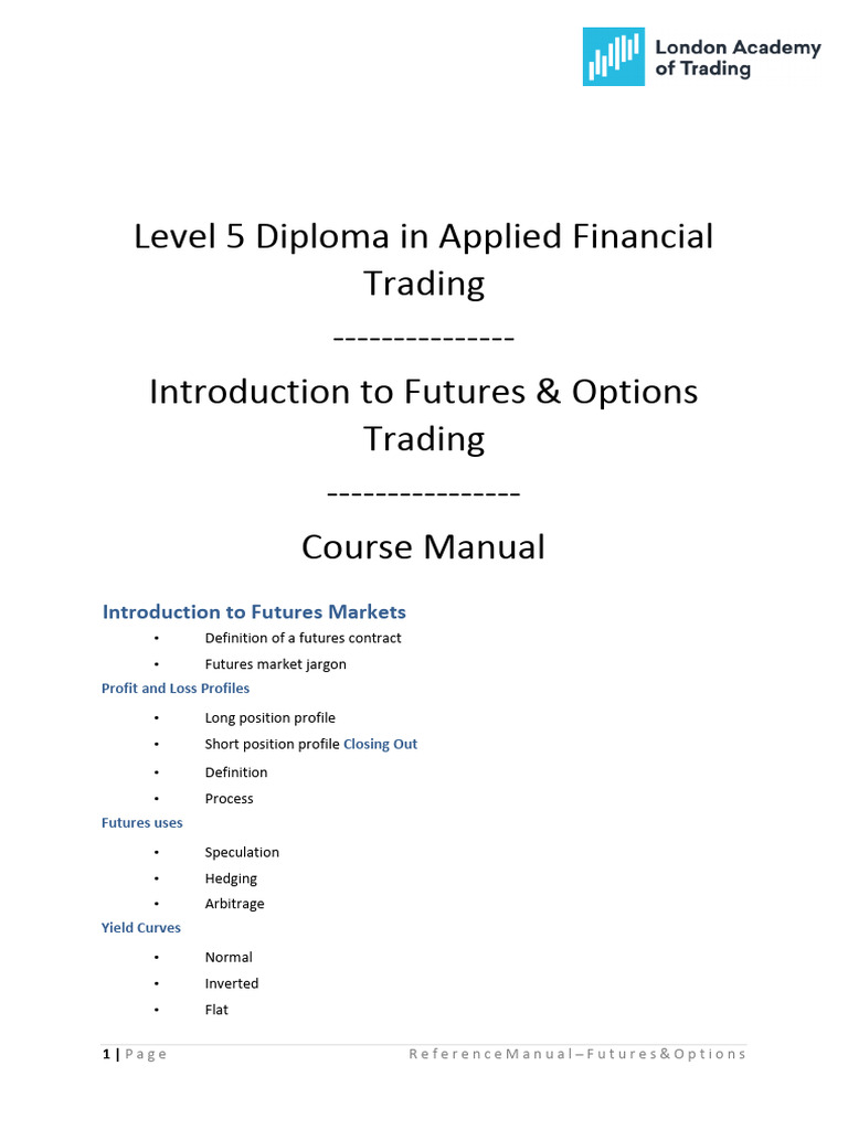 Reference Manual - Futures Options | PDF | Futures Contract | Yield Curve