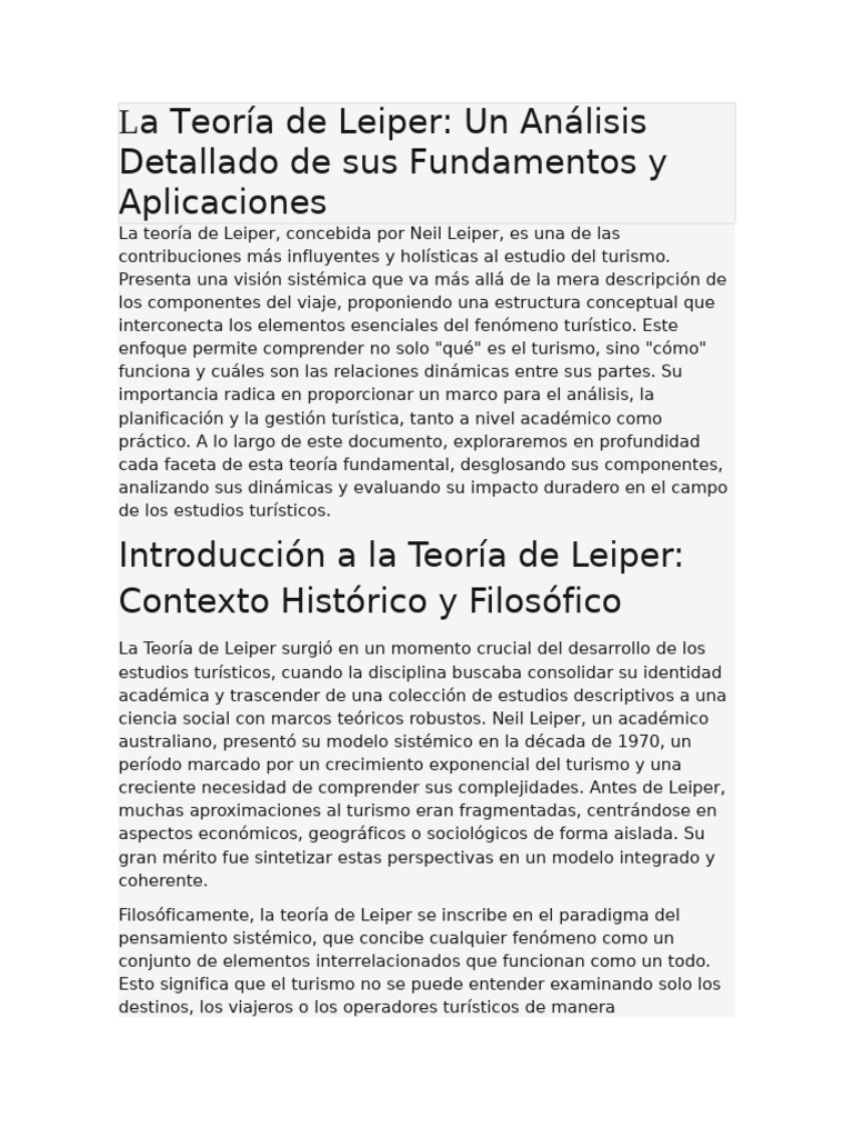 La Teoría de Leiper | PDF | Turismo | Motivación