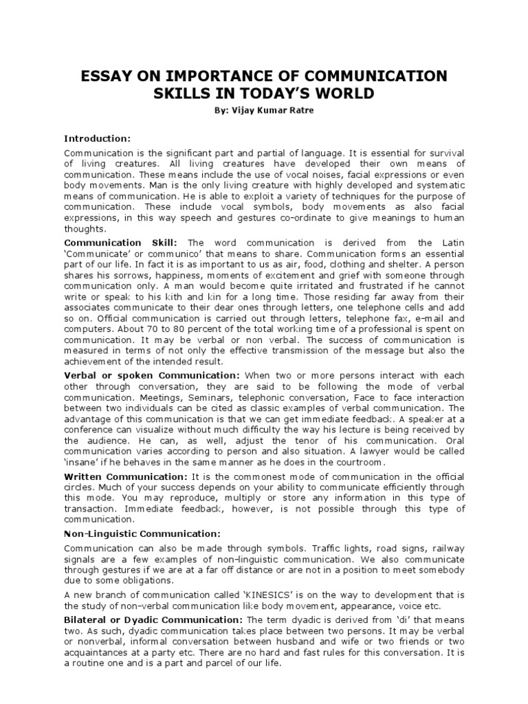 Importance of Communication Skills | PDF | Nonverbal Communication ...