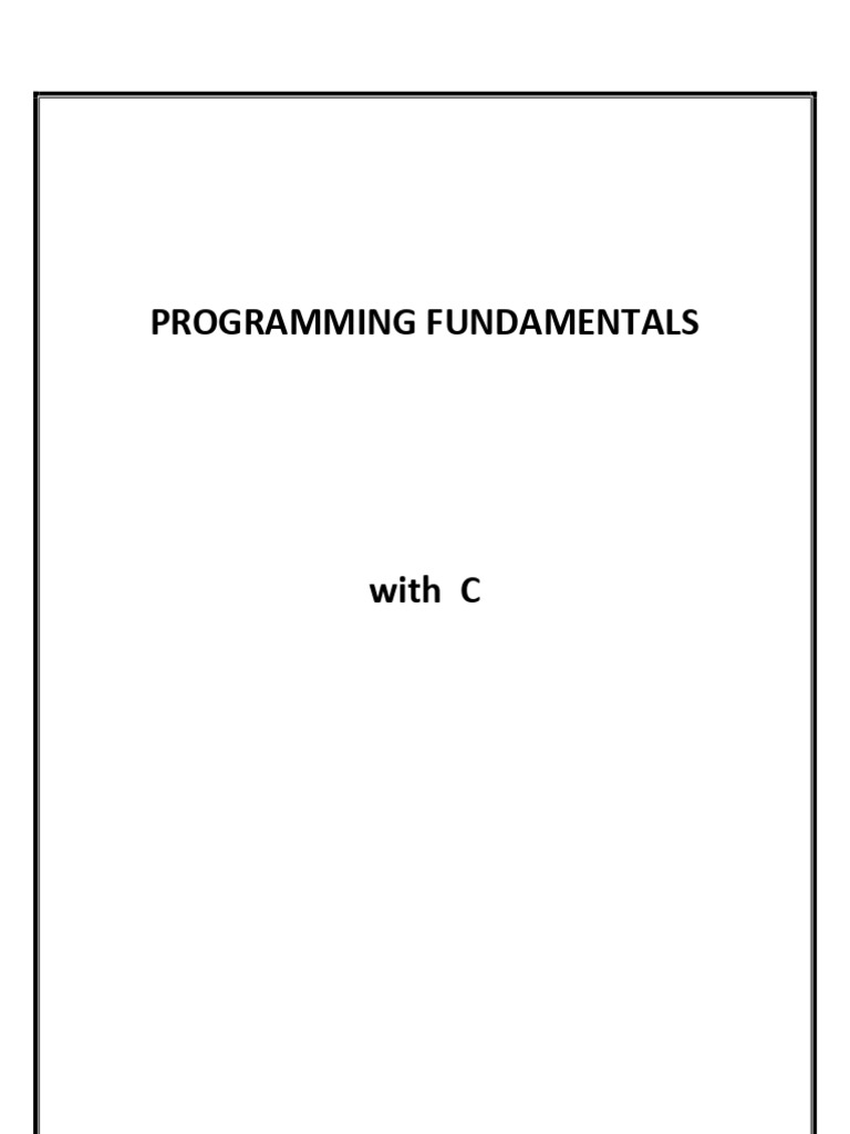 Programming Fundamentals | PDF | Boolean Data Type | Pointer (Computer ...