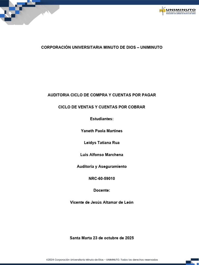 Auditoria Ciclo de Compra y Cuentas Por Pagar | PDF | Auditoría ...