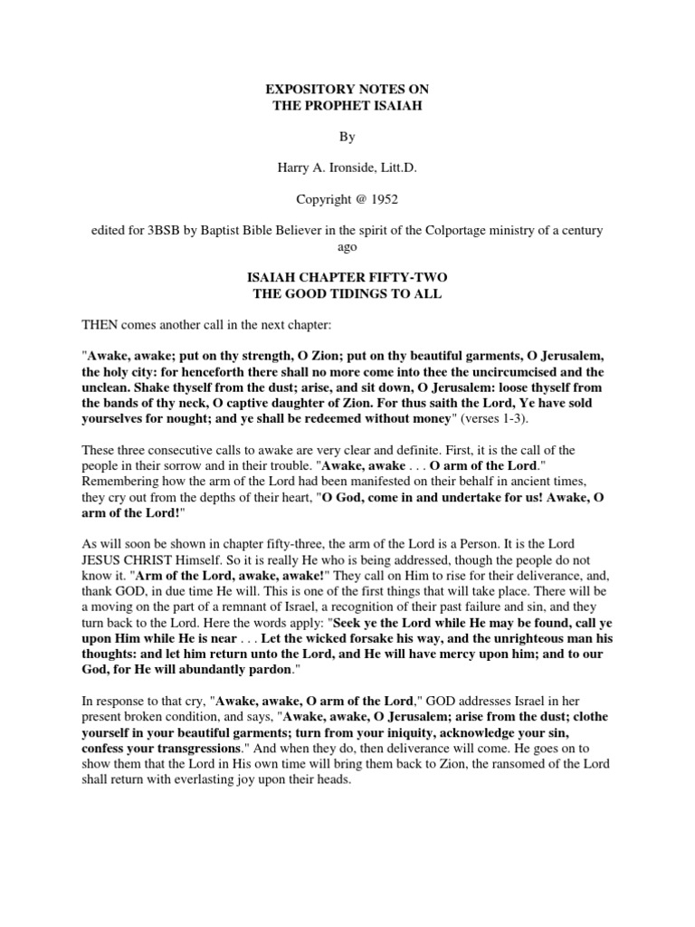 Expository Notes On The Prophet Isaiah by Harry A. Ironside - 45 | PDF ...