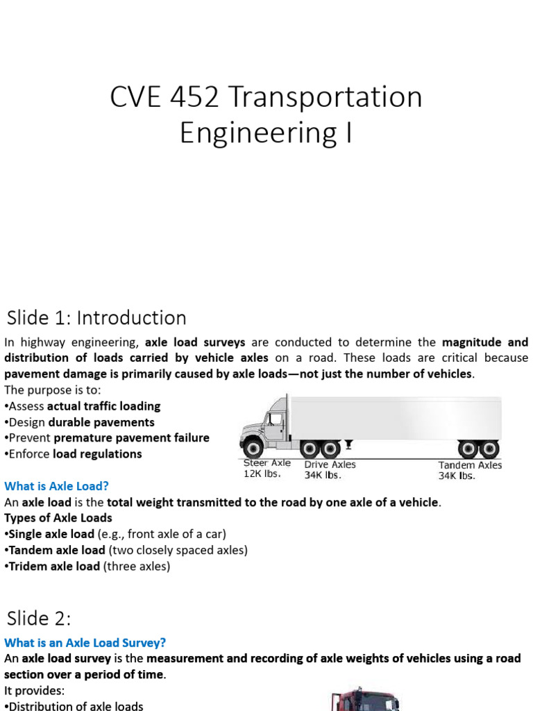 Axle Load Surveys and Calculation of Traffic Loads | PDF | Transport ...